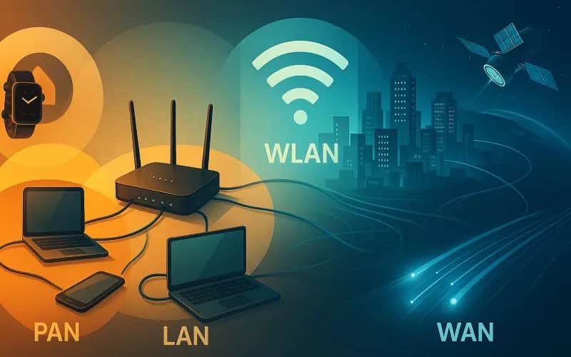 Jakie skróty oznaczają dużą sieć komputerową w mieście?